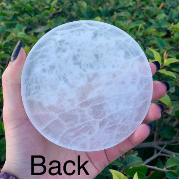 Selenite Tree of Life Etched Charging Plate, Boho Decor, Altar Pieces, Power - Picture 4 of 5